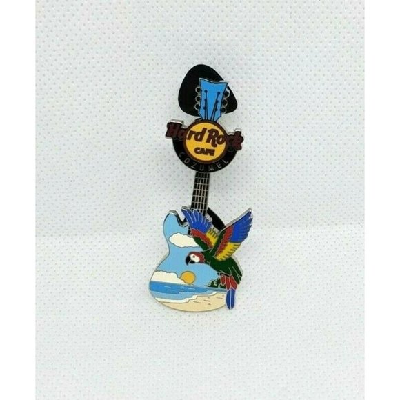 Authentic Hard Rock Café Cozumel Parrot Guitar Lapel Brooch Hat Pin - Picture 2 of 10